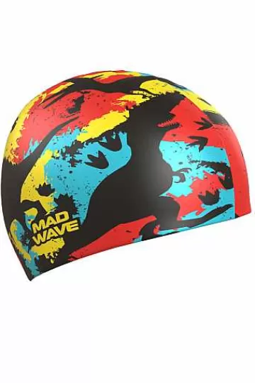 Silicone Swim Caps^Mad Wave Jurassic