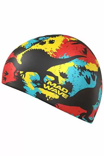 Silicone Swim Caps^Mad Wave Jurassic