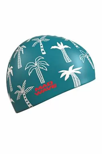 Silicone Swim Caps^Mad Wave Palm Tree