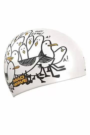 Silicone Swim Caps^Mad Wave Seagulls
