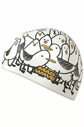 Silicone Swim Caps^Mad Wave Seagulls