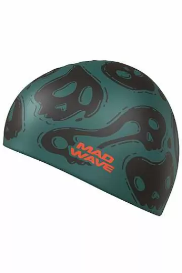 Silicone Swim Caps^Mad Wave Skulls