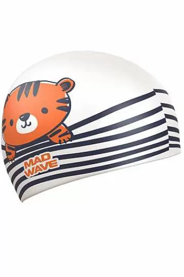 Silicone Swim Caps^Mad Wave Tiger