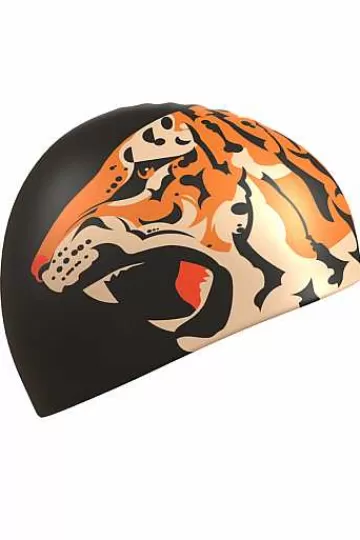 Silicone Swim Caps^Mad Wave Tiger