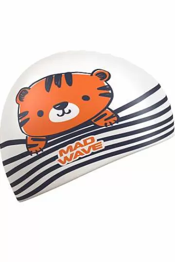 Silicone Swim Caps^Mad Wave Tiger